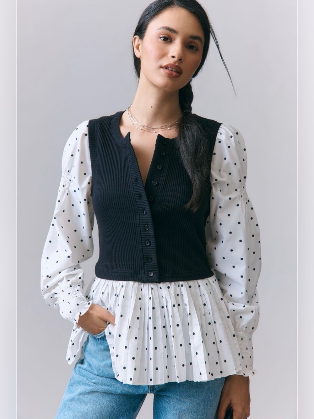 By Anthropologie layered twofer long sleeve top